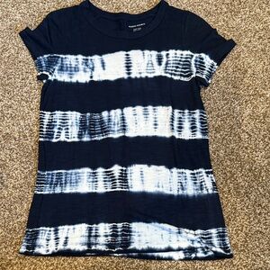 Banana Republic Navy and White Tie-Dye T-Shirt